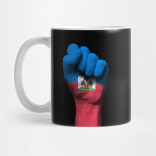 Flag of Haiti on a Raised Clenched Fist Mug